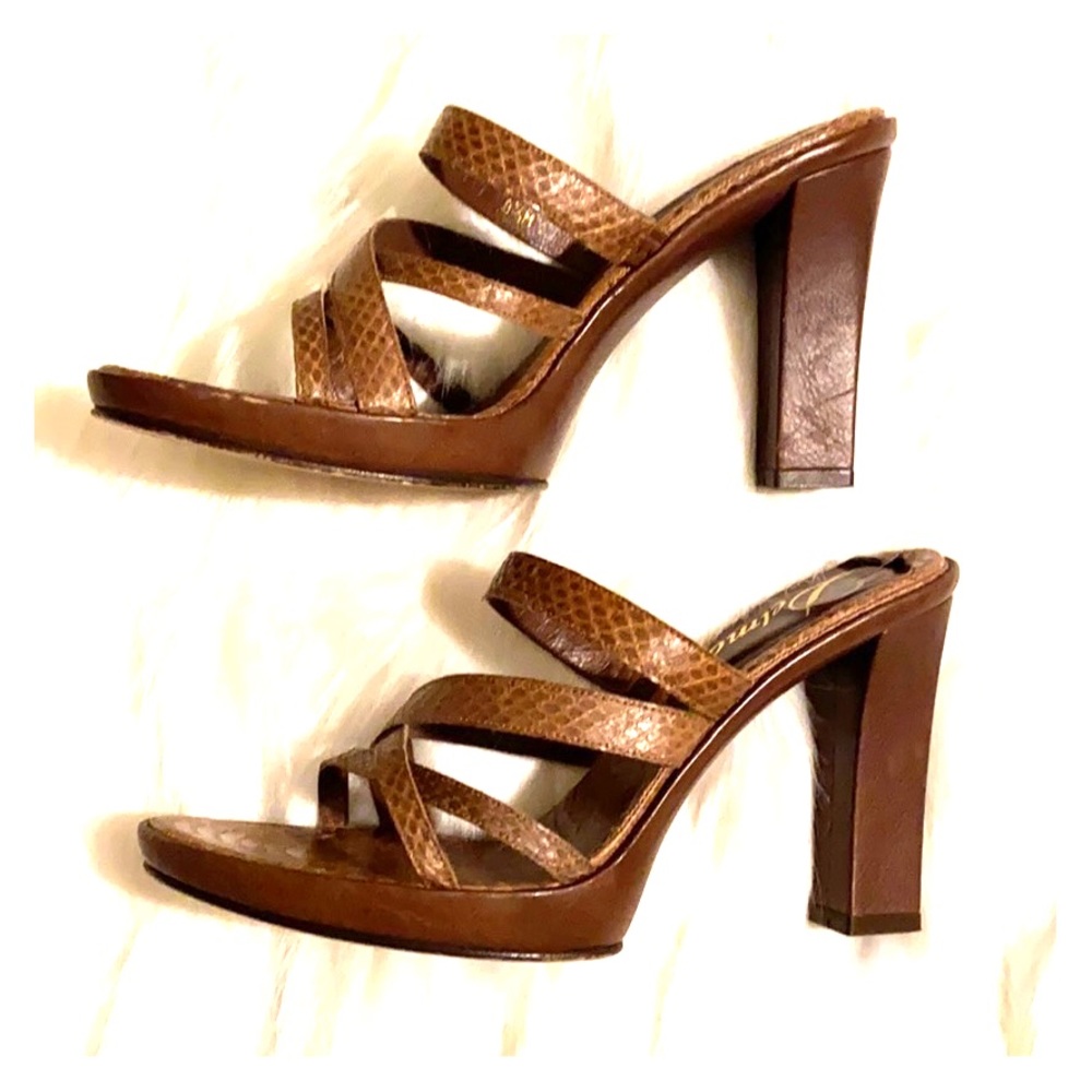 Delman snakeskin sandals size 8.5